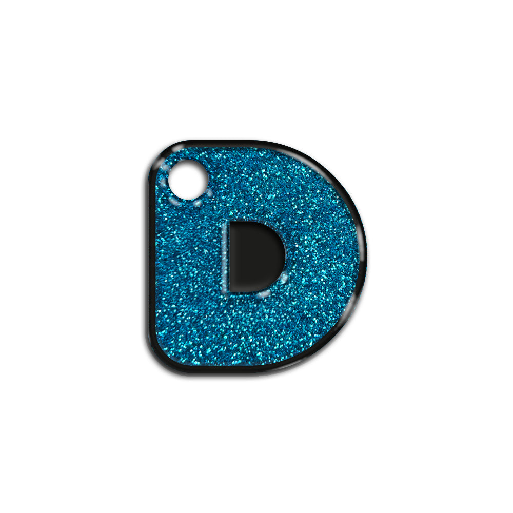 D Harfi Rounded Blue Glitter | ID Tag