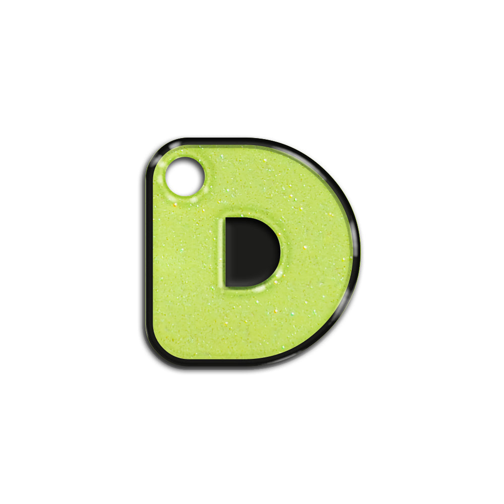 D Harfi Rounded Sarı Glitter | ID Tag