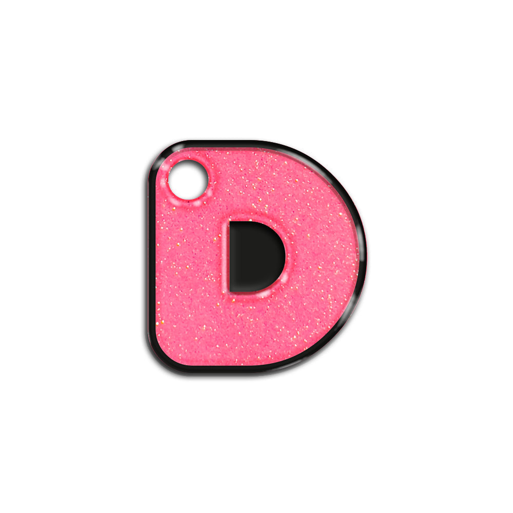 D Harfi Rounded Şeker Pembe Glitter | İsimlik