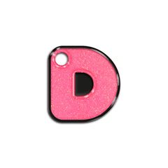 D Harfi Rounded Şeker Pembe Glitter | İsimlik