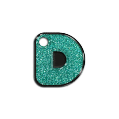 D Harfi Rounded Su Green Glitter | ID Tag