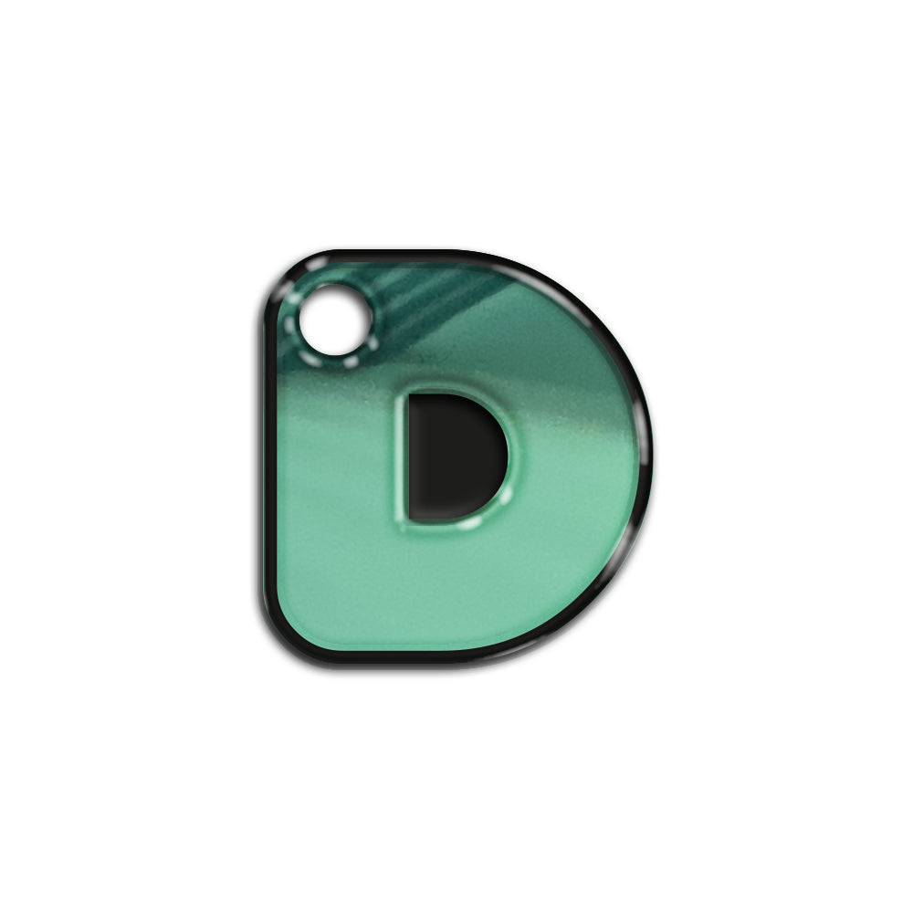 D Harfi Rounded Su Green Metalik | ID Tag