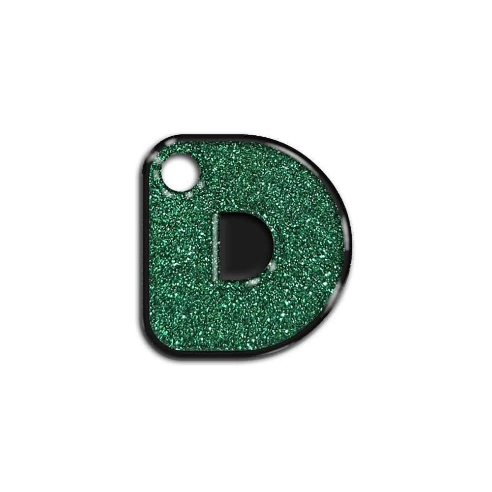 D Harfi Rounded Green Glitter | ID Tag