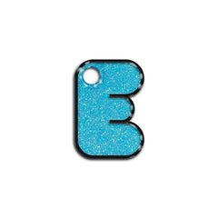 E Harfi Rounded Açık Mavi Glitter | İsimlik