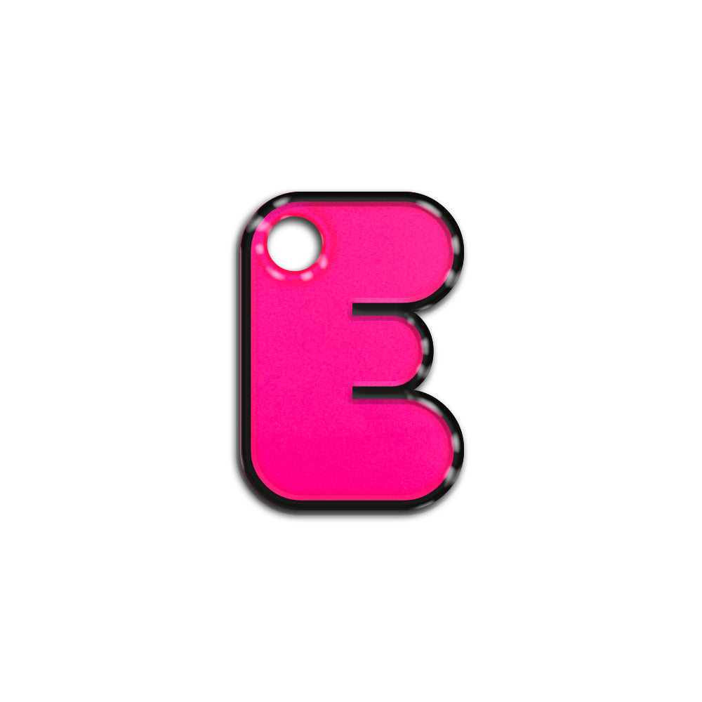 E Harfi Rounded Pembe Neon | İsimlik