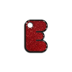 E Harfi Rounded Red Glitter | ID Tag