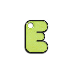 E Harfi Rounded Sarı Glitter | ID Tag