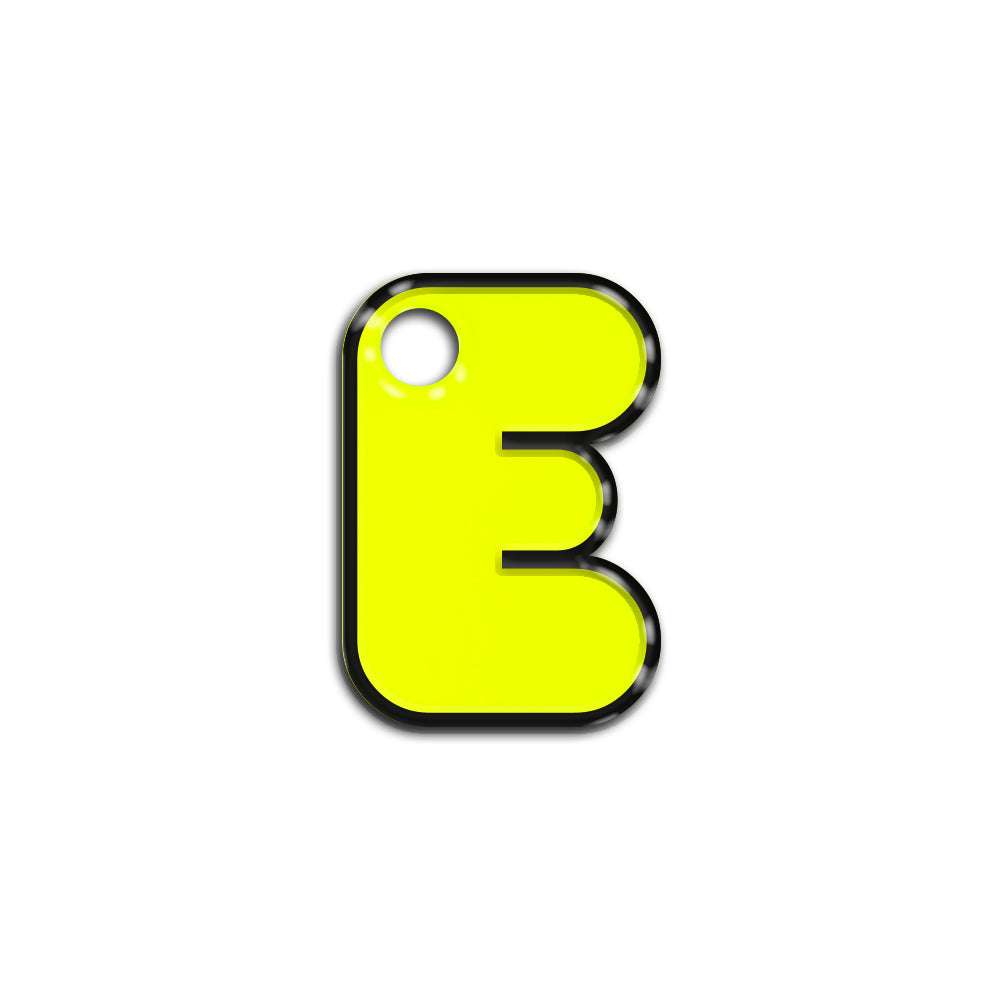 E Harfi Rounded Sarı Neon | İsimlik