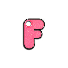 F Harfi Rounded Şeker Pembe Glitter | İsimlik