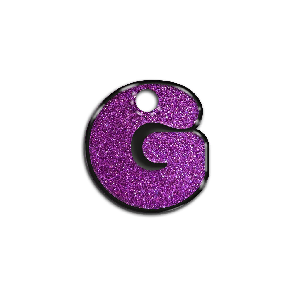 G Harfi Rounded Mor Glitter | İsimlik