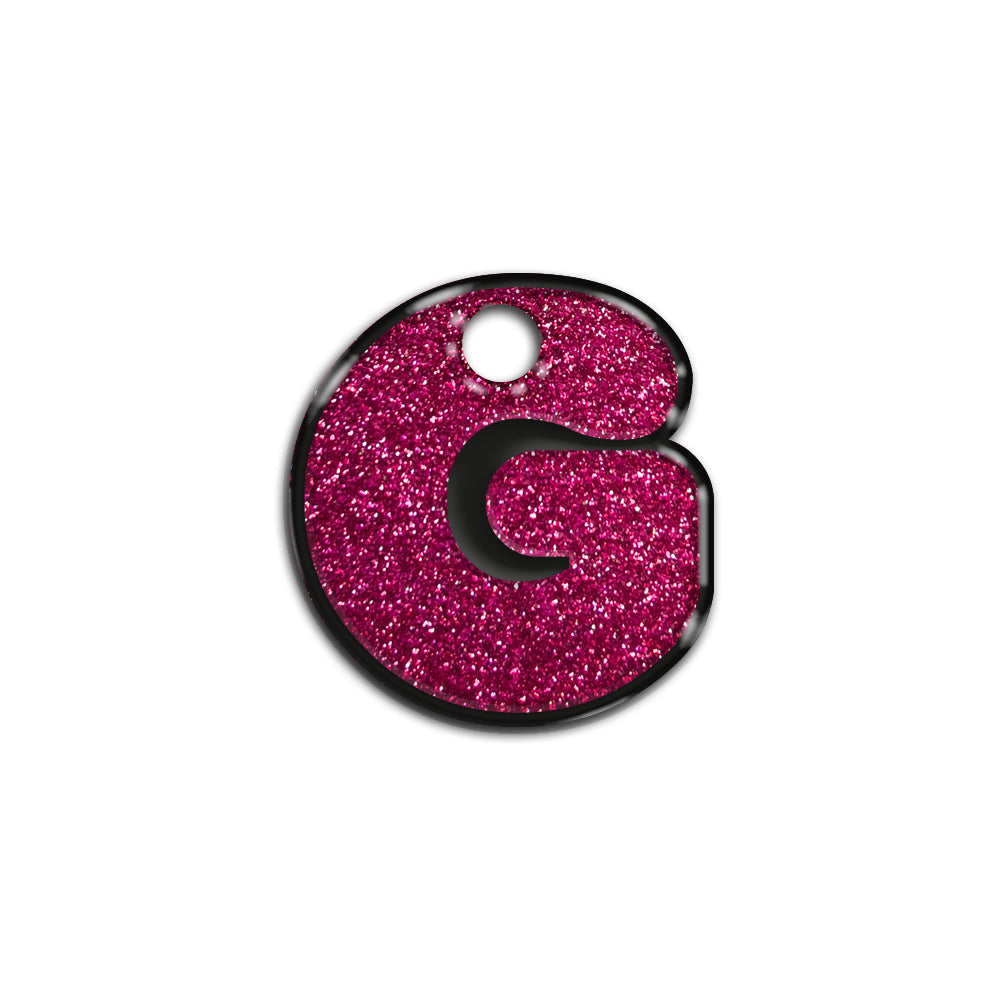G Harfi Rounded Fuşya Glitter | İsimlik