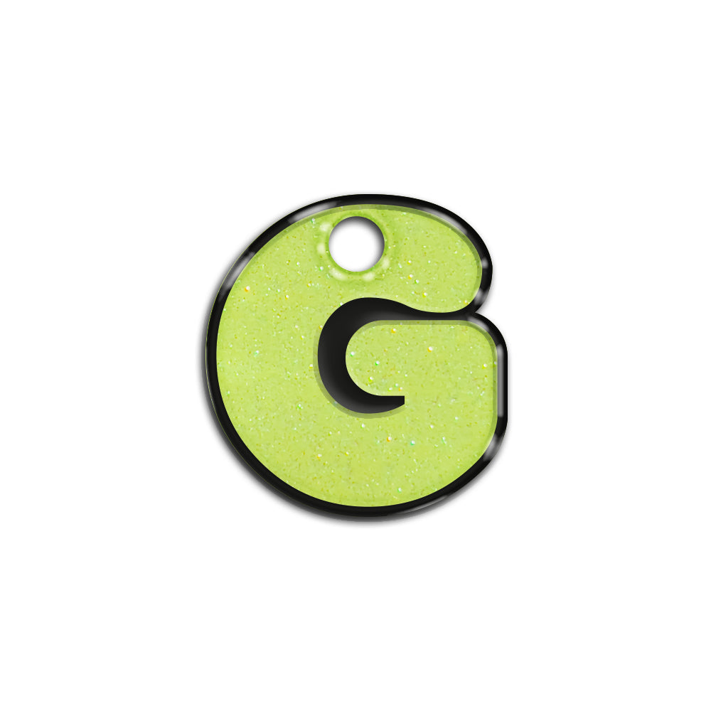 G Harfi Rounded Sarı Glitter | İsimlik