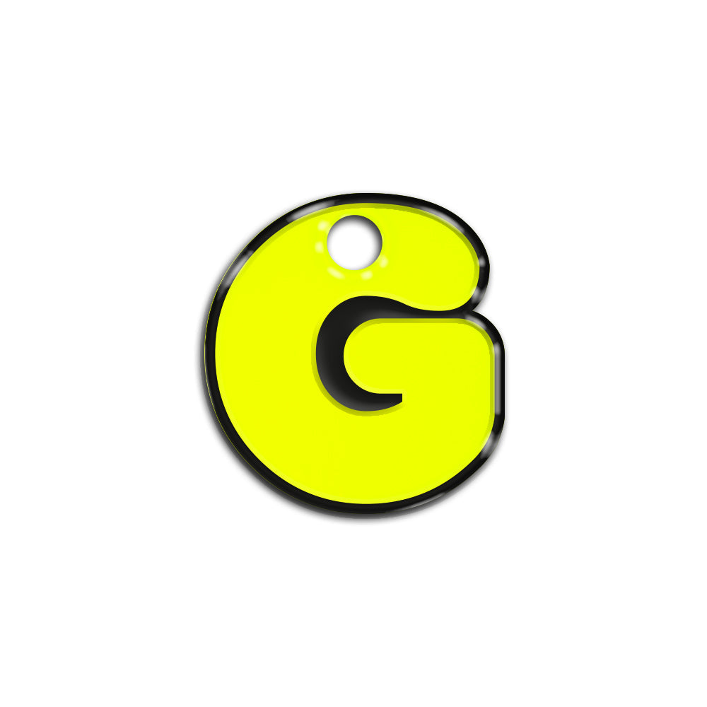 G Harfi Rounded Sarı Neon | ID Tag