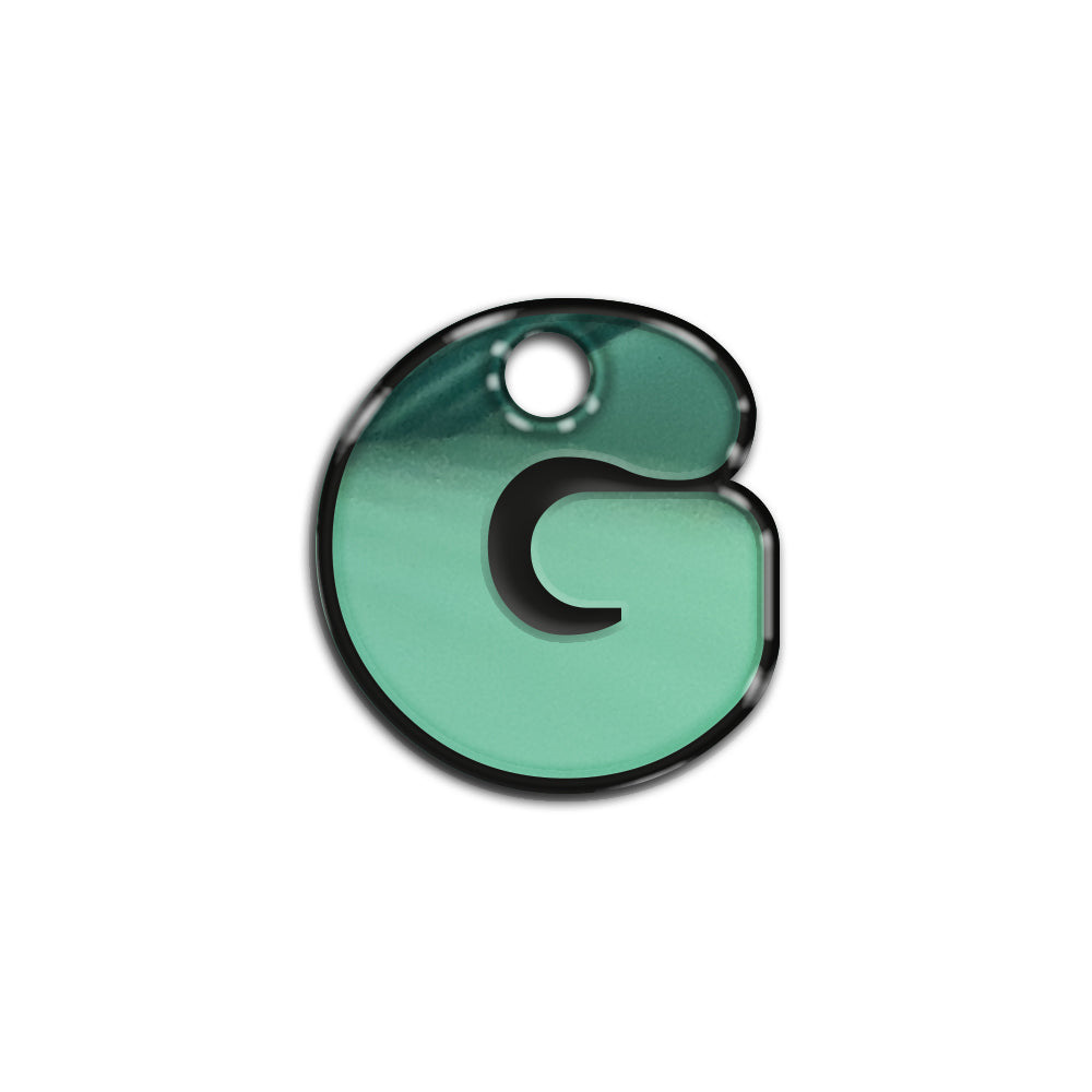 G Harfi Rounded Su Green Metalik | ID Tag