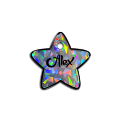 Gri Hologram Yıldız | İsimlik - Evcil hayvanlar için mükemmel bir ürün.