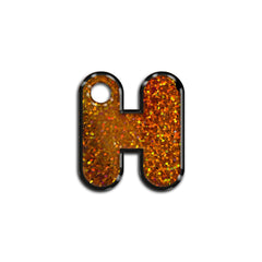 H Harfi Rounded Bakır Holo | İsimlik