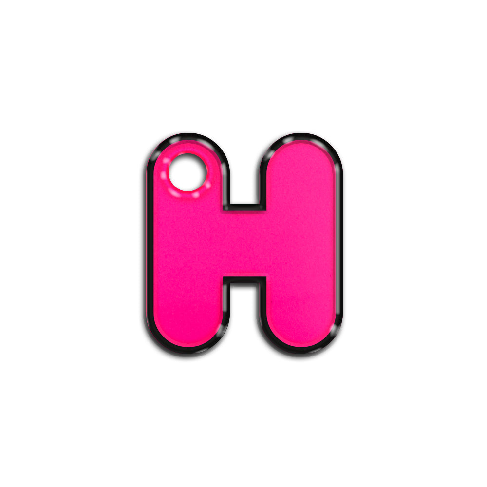 H Harfi Rounded Pink Neon | ID Tag