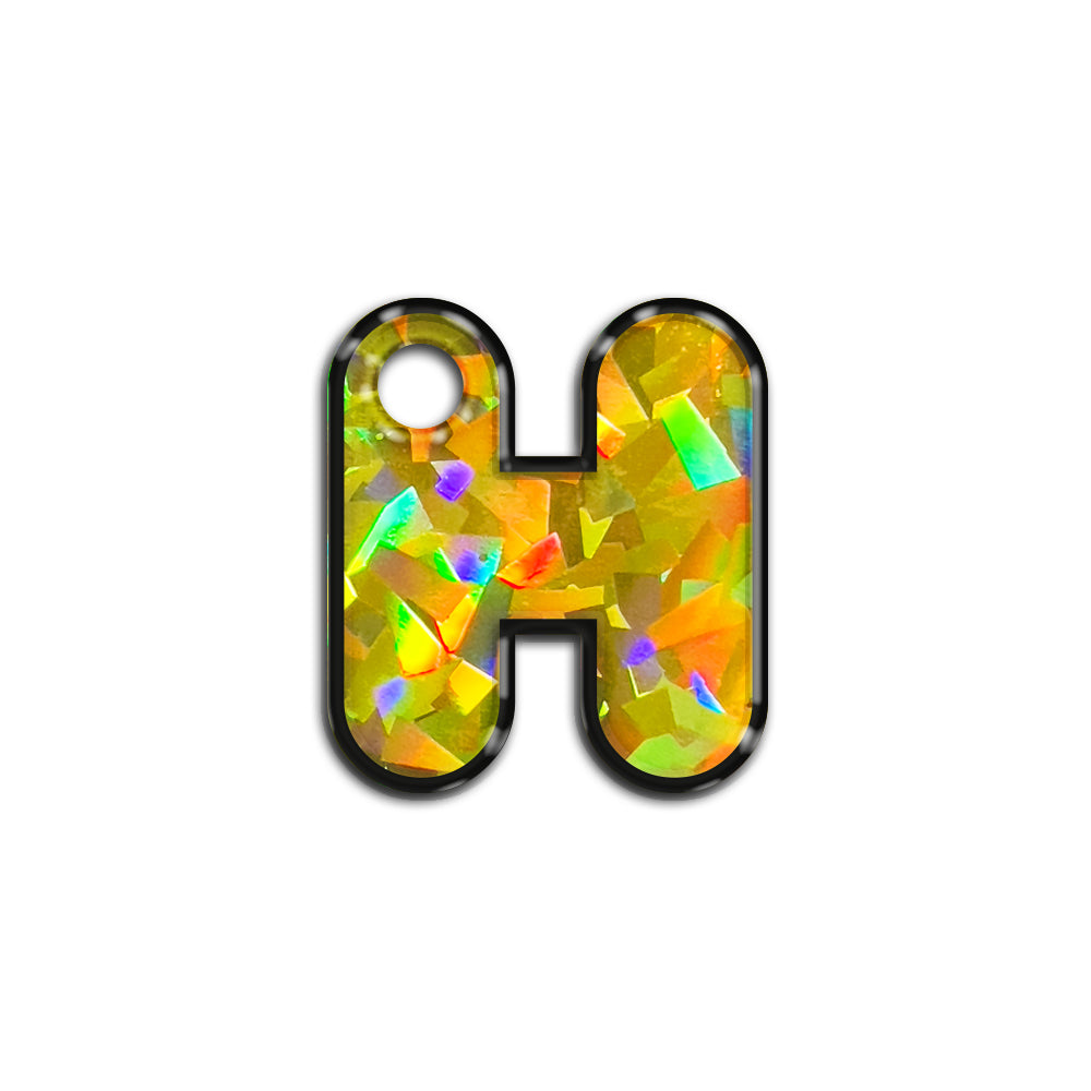 H Harfi Rounded Sarı Holo | ID Tag