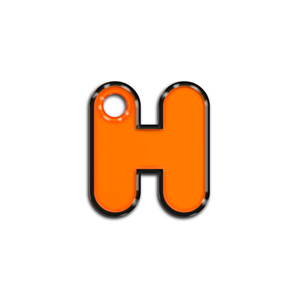 H Harfi Rounded Turuncu Neon | İsimlik