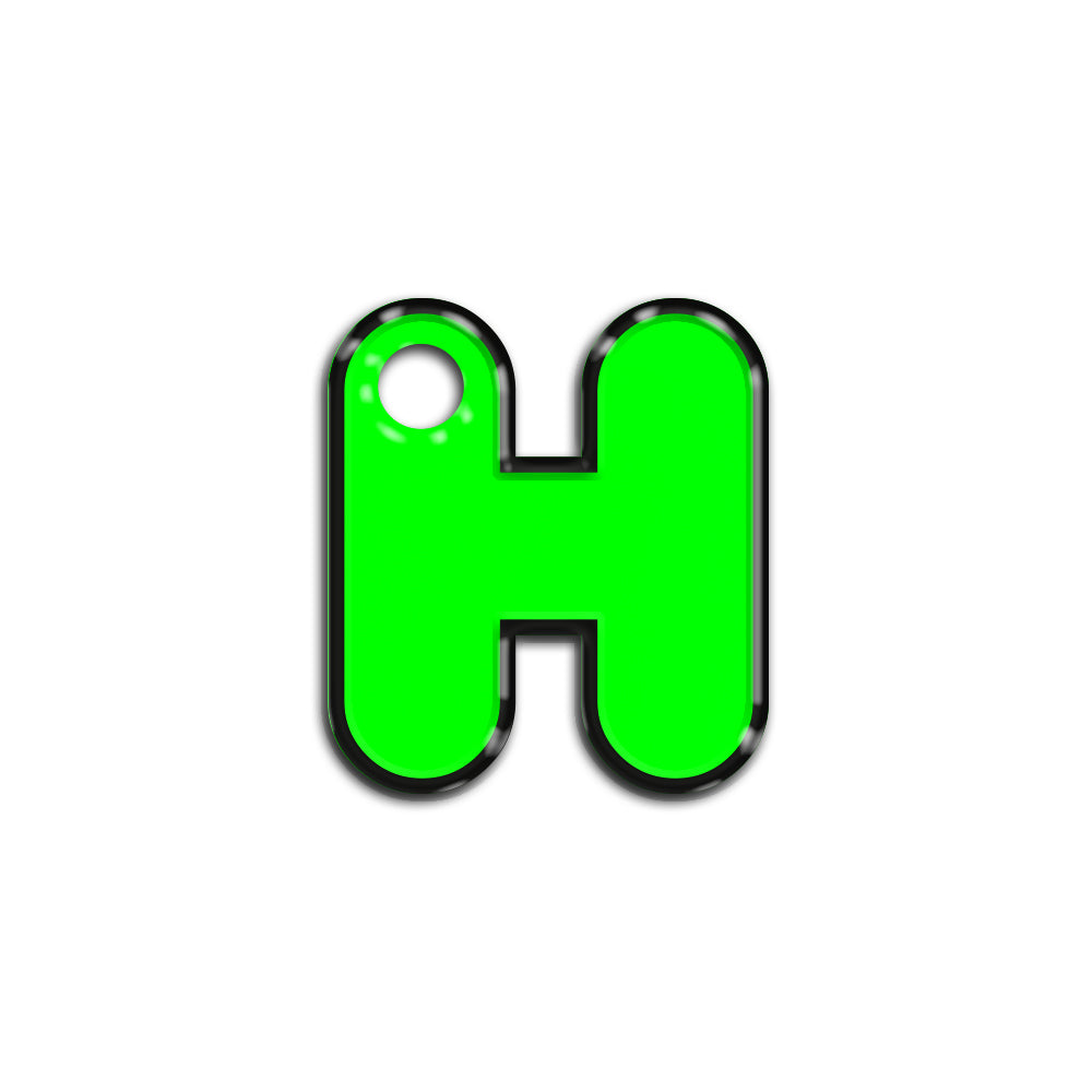 H Harfi Rounded Yeşil Neon | İsimlik