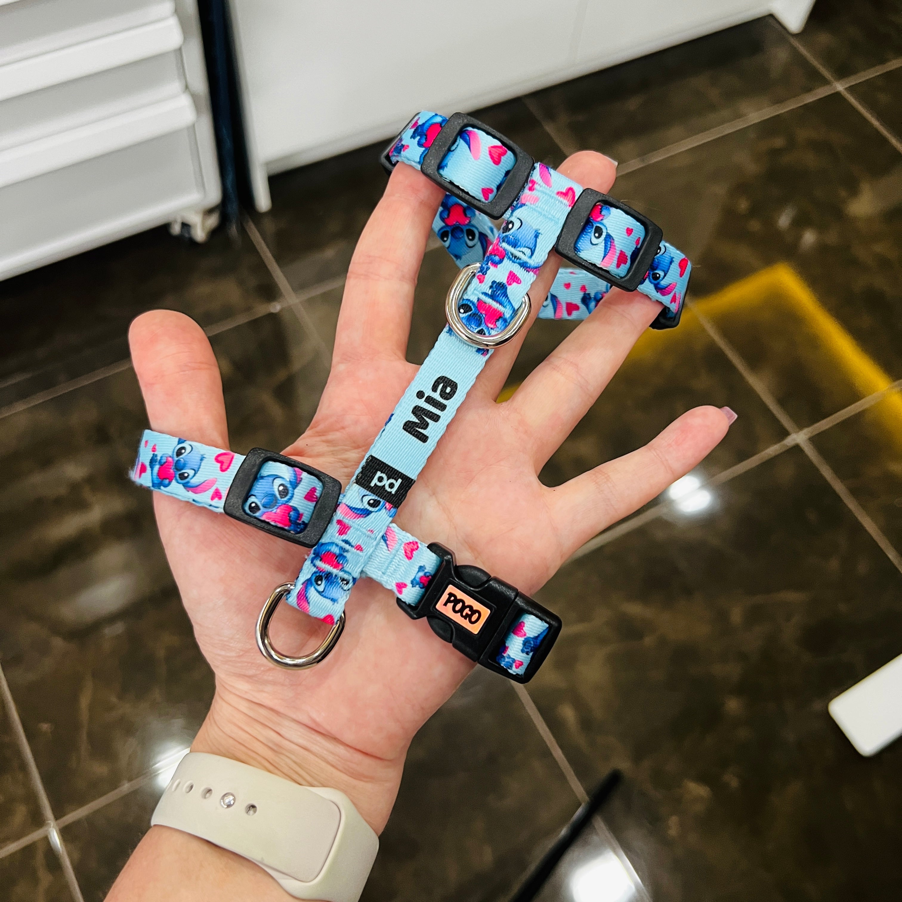 Blue Stitch | Köpek Göğüs Tasması