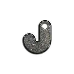 J Harfi Rounded Gri Glitter | İsimlik