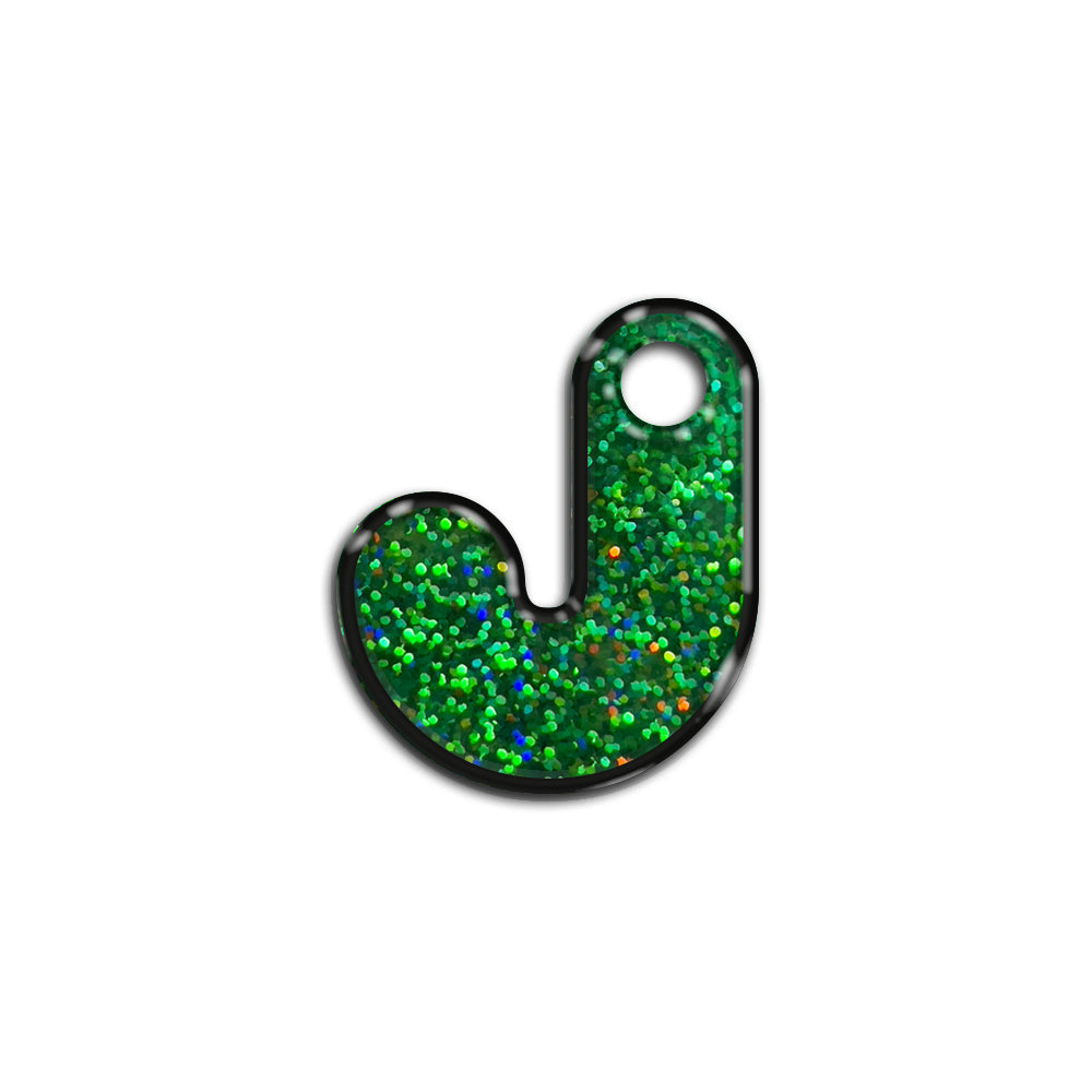 J Harfi Rounded Yeşil Holo | İsimlik