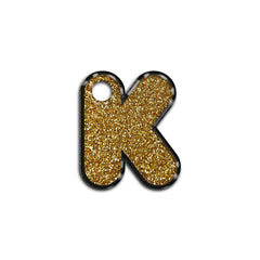K Harfi Rounded Gold Glitter | ID Tag
