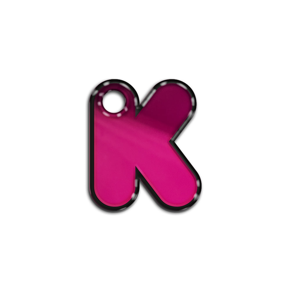 K Harfi Rounded Fuşya Metalik | İsimlik