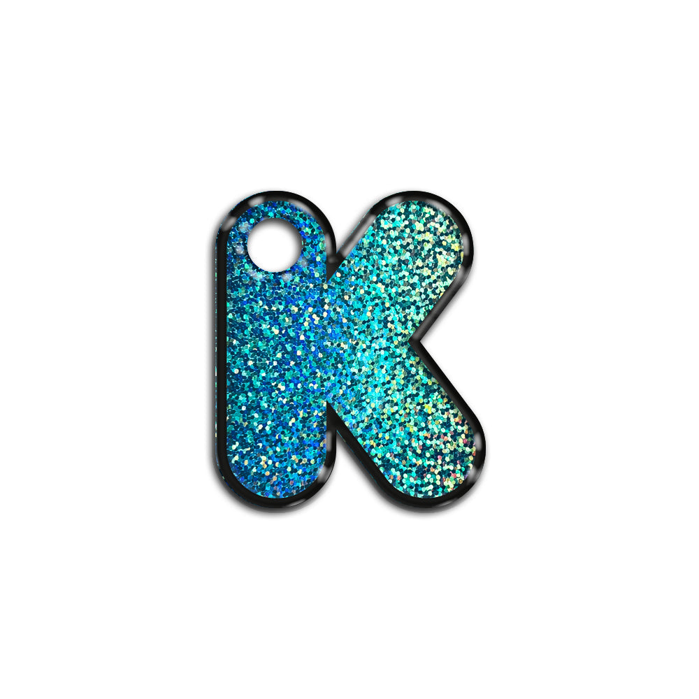 K Harfi Rounded Mavi Holo | İsimlik