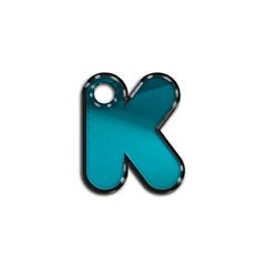 K Harfi Rounded Blue Metalik | ID Tag