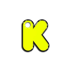K Harfi Rounded Sarı Neon | İsimlik