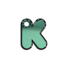 K Harfi Rounded Su Green Metalik | ID Tag