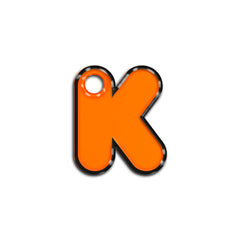K Harfi Rounded Orange Neon | ID Tag