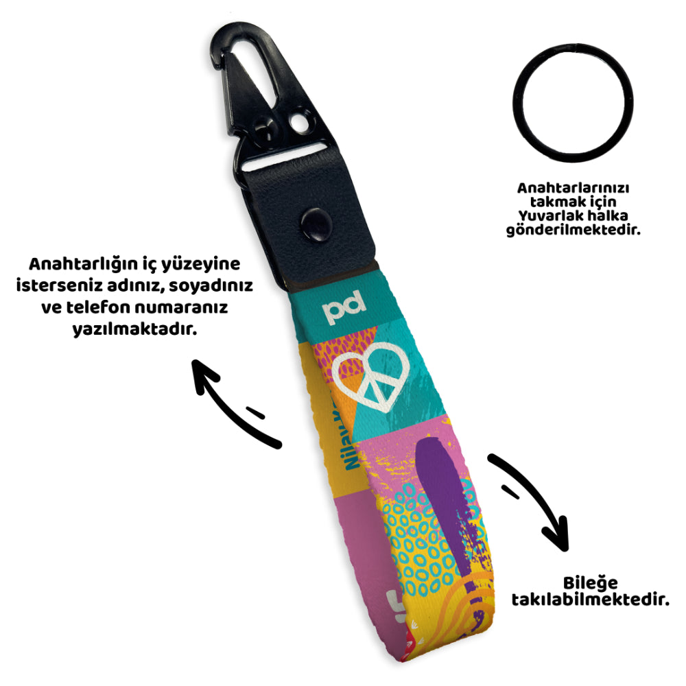 Peace And Love | Anahtarlık - Evcil hayvanlar için mükemmel bir ürün.