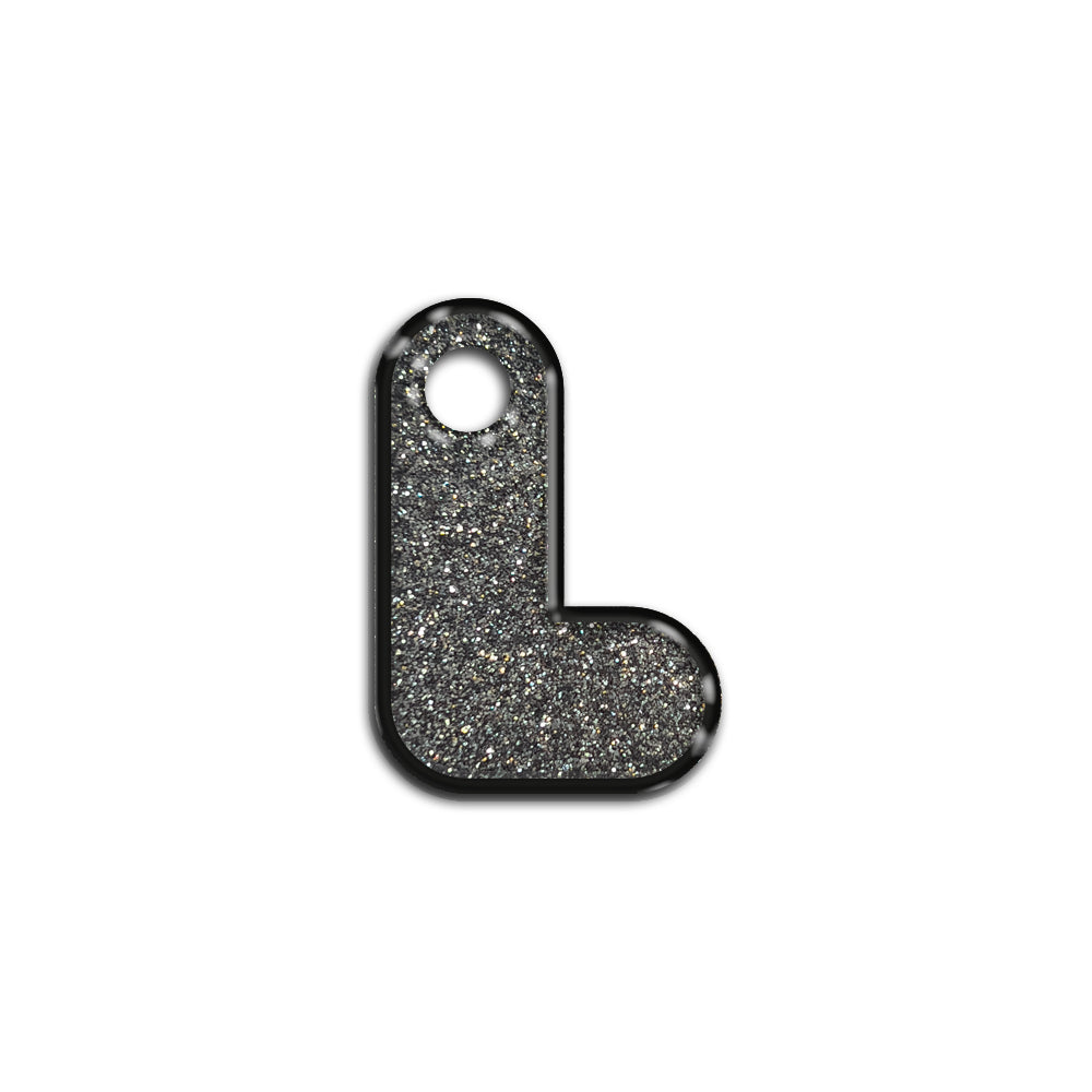 L Harfi Rounded Gray Glitter | ID Tag