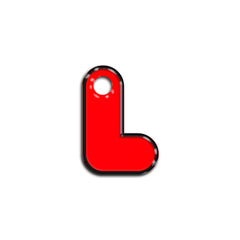 L Harfi Rounded Red Neon | İsimlik