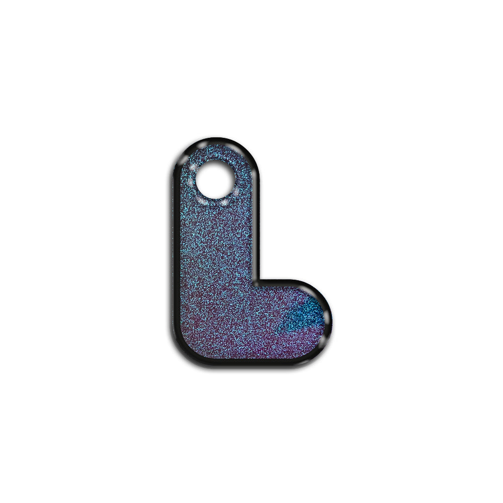 L Harfi Rounded Opal Blue Glitter | ID Tag