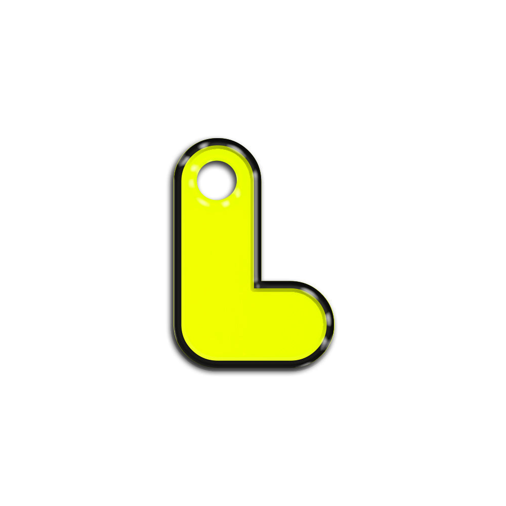 L Harfi Rounded Sarı Neon | İsimlik
