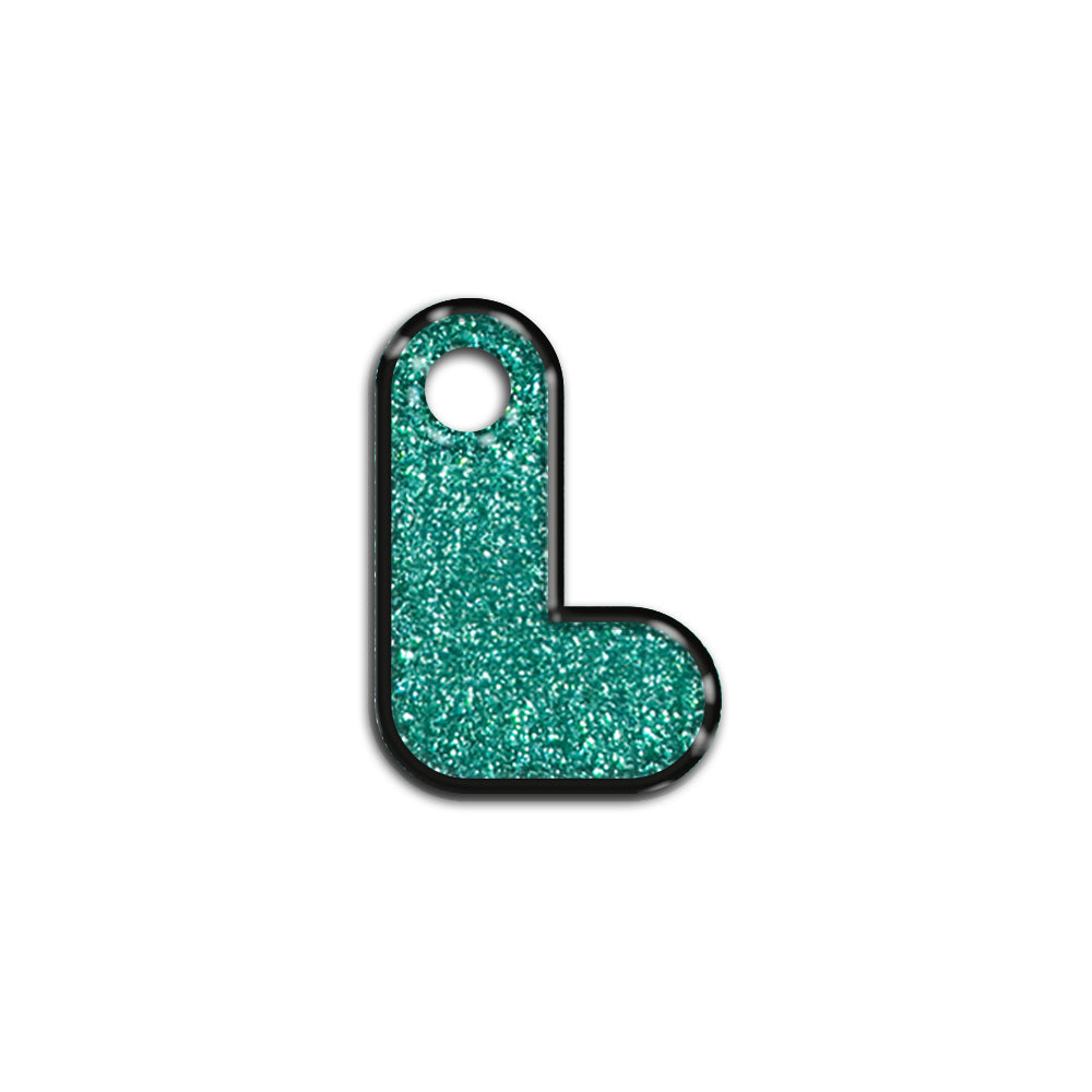 L Harfi Rounded Su Green Glitter | ID Tag