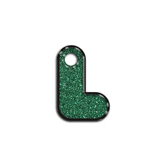 L Harfi Rounded Green Glitter | ID Tag