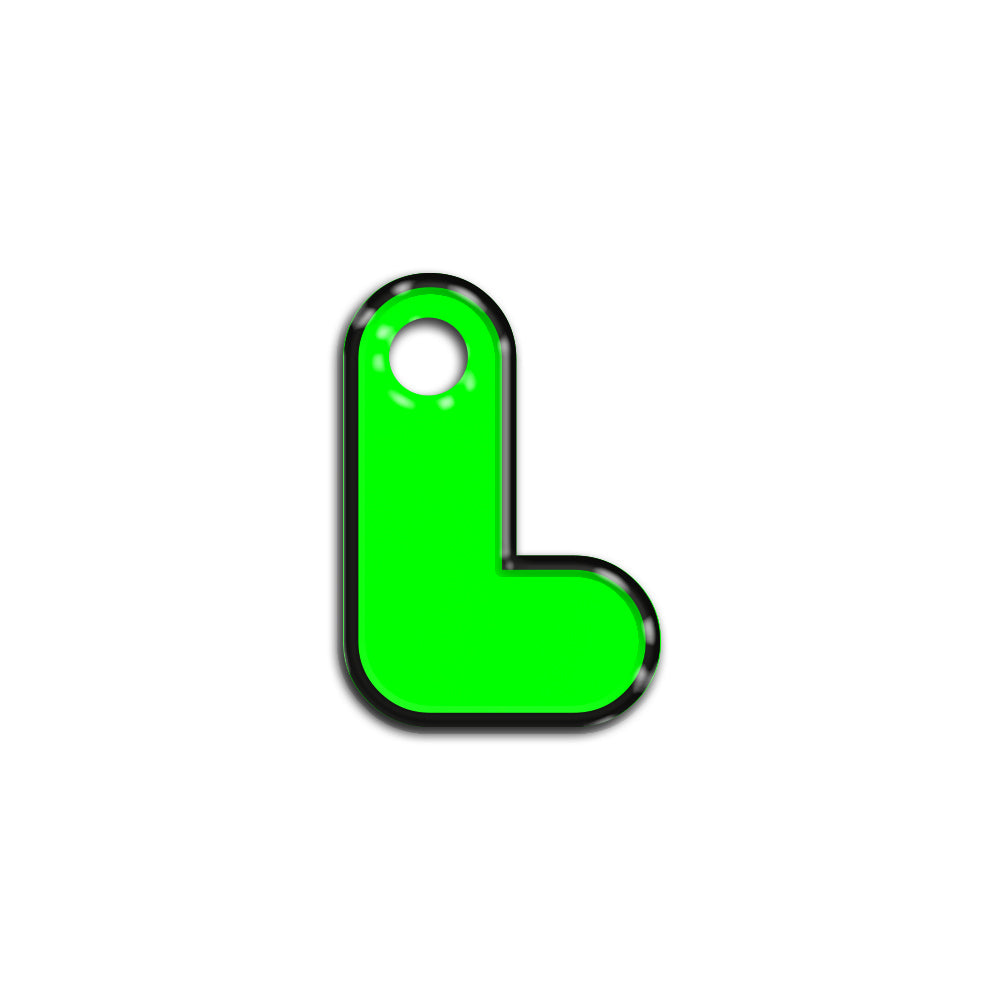 L Harfi Rounded Green Neon | ID Tag