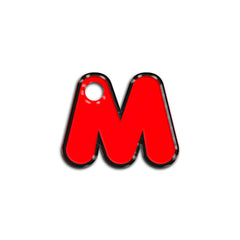 M Harfi Rounded Red Neon | ID Tag