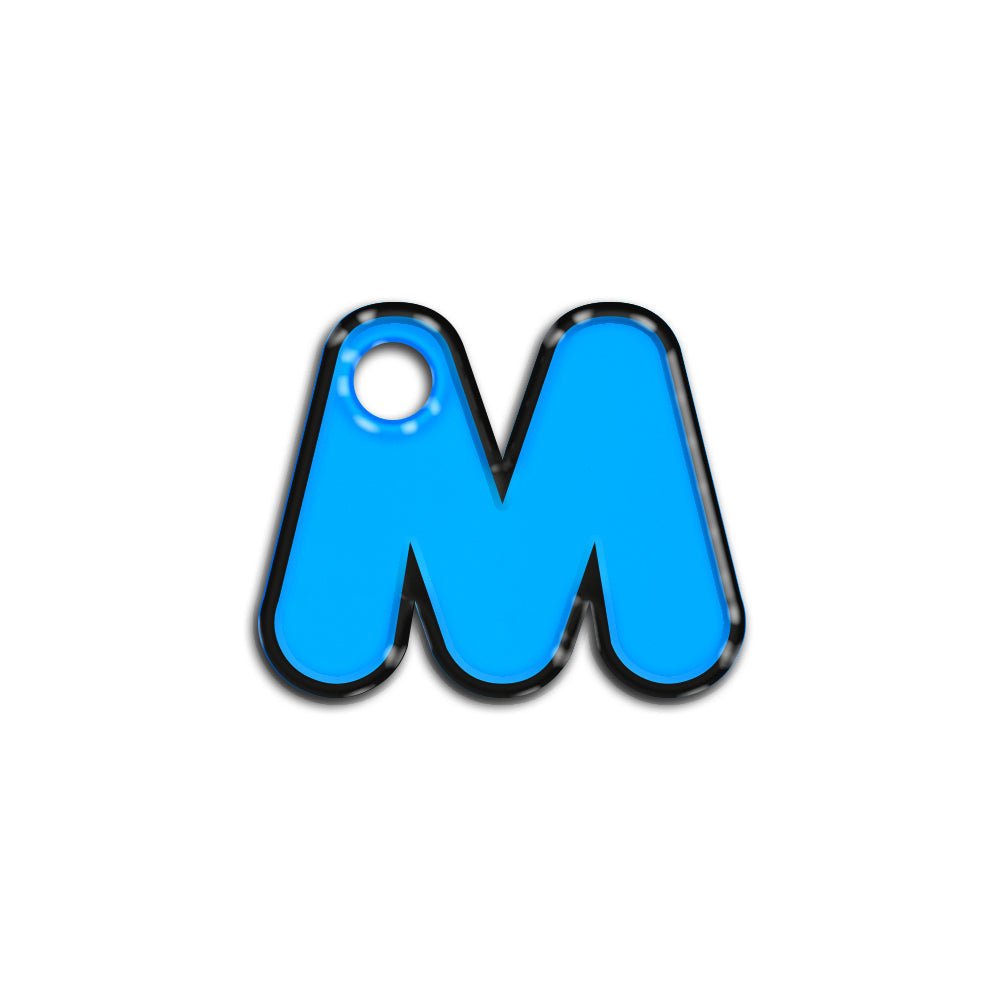 M Harfi Rounded Mavi Neon | İsimlik