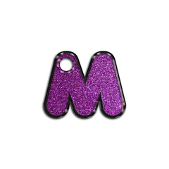 M Harfi Rounded Purple Glitter | ID Tag