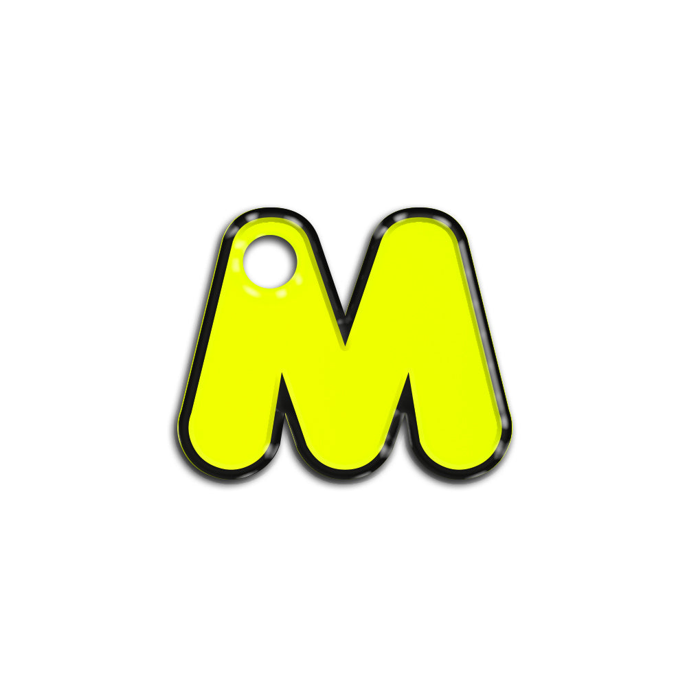 M Harfi Rounded Sarı Neon | ID Tag