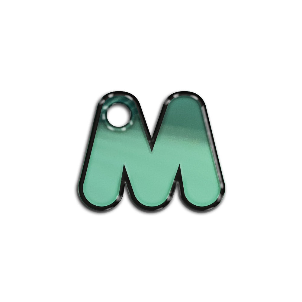 M Harfi Rounded Su Yeşil Metalik | İsimlik