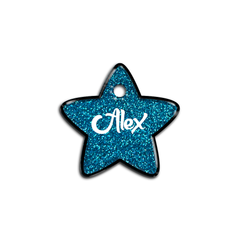 Mavi Glitter Yıldız | İsimlik - Evcil hayvanlar için mükemmel bir ürün.