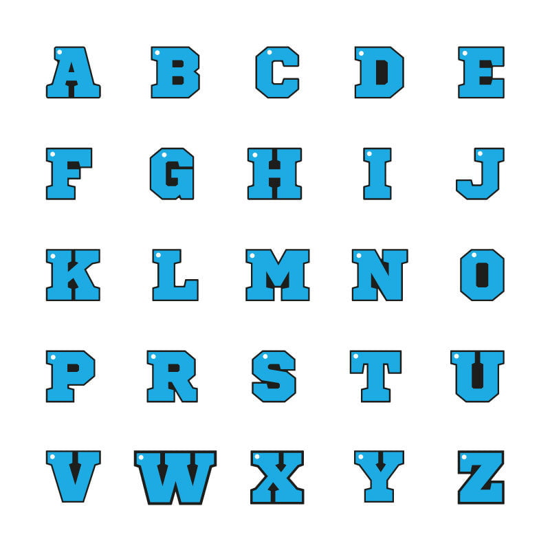 Mavi Neon Harf Künyeler | Tüm Harfler - Evcil hayvanlar için mükemmel bir ürün.