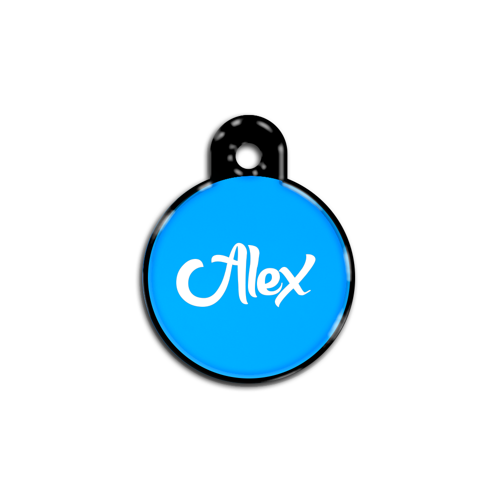 Mavi Neon Yuvarlak | İsimlik - Evcil hayvanlar için mükemmel bir ürün.